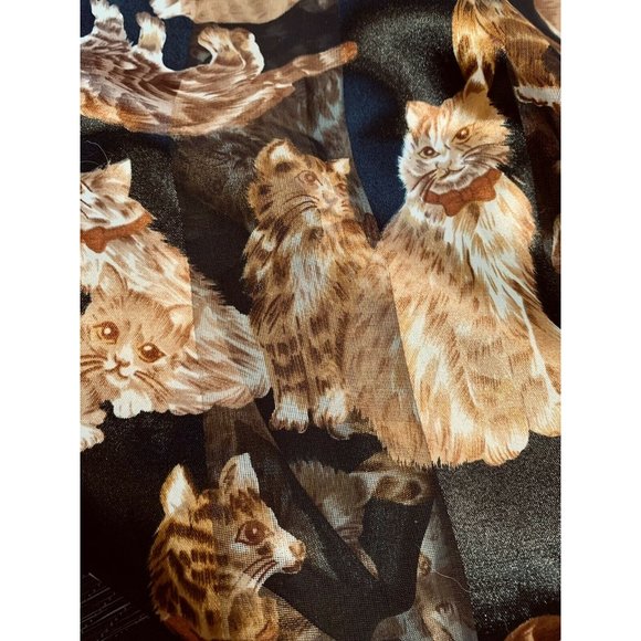 Cat Kitty Scarf Wrap VTG Korea Headwrap Kittens Sheer Rectangle 12” x 60” - Picture 5 of 7